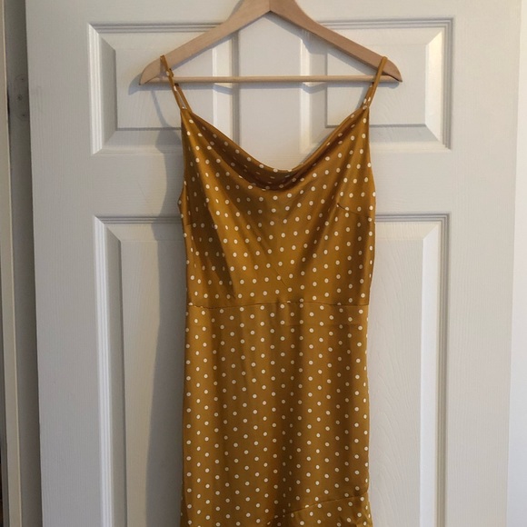 Mustard Polka-Dot slip dress - Picture 3 of 5
